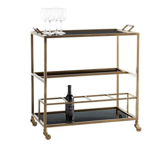 4395 Jak Bar Cart- Antique Brass