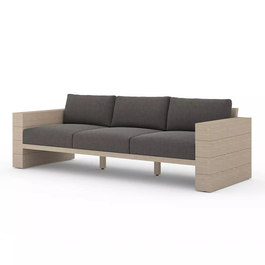 Leroy Outdoor Sofa, Washed Brown/Venao Charcoal