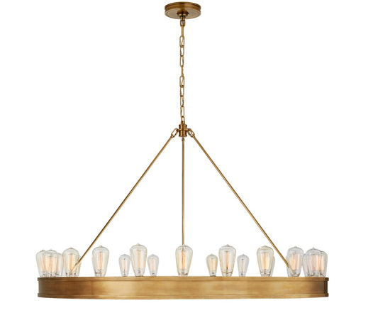 RL 5133NB Roark 50" Modular Ring Chandelier in Natural Brass