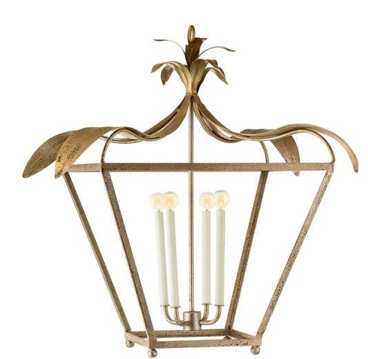 LCO-288-CSTM Custom Francie Lantern 30" W x 54" H, Old Gold Finish, 13' chain/wire