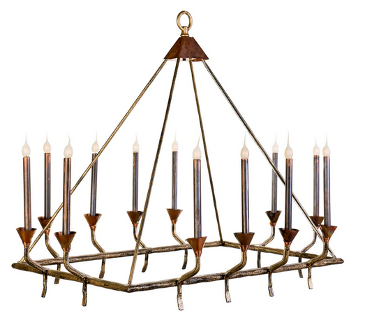 LCO-148 Rectangular Chandelier; Finish: Antique Platinum; Application: Dining Room/CH: 11'